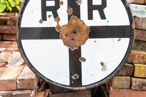 Railroad Crossing Sign Vintage Porcelain Signage - Eagle's Eye Finds