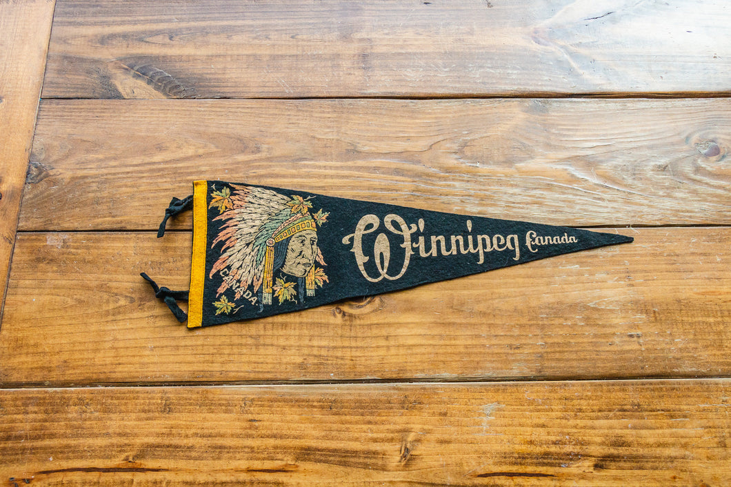 Winnipeg Canada First Nations Felt Pennant Vintage Wall Decor - Eagle's Eye Finds