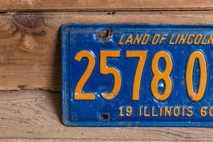 Illinois 1960 Land of Lincoln License Plate Vintage Wall Hanging Decor - Eagle's Eye Finds