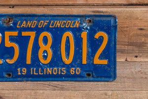 Illinois 1960 Land of Lincoln License Plate Vintage Wall Hanging Decor - Eagle's Eye Finds