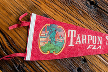 Load image into Gallery viewer, Tarpon Springs Florida Red Felt Pennant Vintage Wall Hanging Decor - Eagle&#39;s Eye Finds
