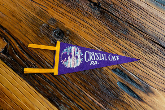 Crystal Cave Pennsylvania Purple Felt Pennant Vintage Wall Decor - Eagle's Eye Finds