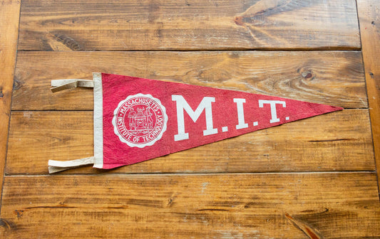 MIT Red Felt Pennant Vintage College Decor Massachusetts Institute of Technology - Eagle's Eye Finds