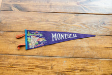 Load image into Gallery viewer, Montreal Quebec Canada Vintage Blue Felt Pennant - Eagle&#39;s Eye Finds

