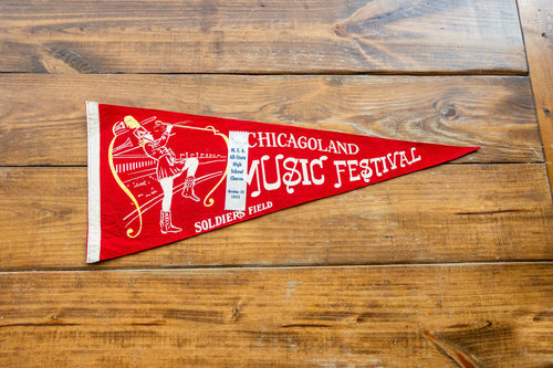 Chicagoland Music Festival Felt Pennant Vintage Wall Hanging Decor - Eagle's Eye Finds