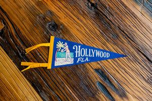 Hollywood Florida Felt Pennant Vintage Beach Wall Decor - Eagle's Eye Finds