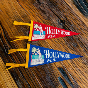 Hollywood Florida Felt Pennant Vintage Beach Wall Decor - Eagle's Eye Finds