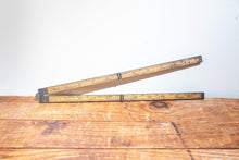 Load image into Gallery viewer, Stanley Fold Rule No. 62 Vintage Boxwood Ruler Marking Tool - Eagle&#39;s Eye Finds
