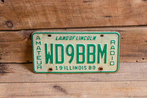 Illinois HAM Radio 1980 License Plate Amateur Hobby Vintage Wall Hanging Decor - Eagle's Eye Finds
