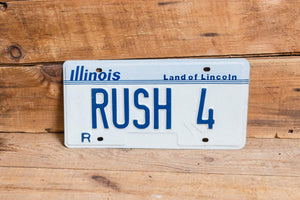 RUSH 4 Illinois Vanity License Plate Vintage Wall Hanging Decor - Eagle's Eye Finds