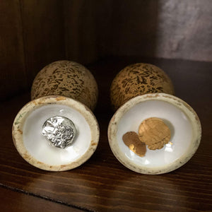 Ornate Gold Salt Pepper Shakers Vintage Kitchen Serving Decor - Eagle's Eye Finds