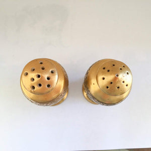 Ornate Gold Salt Pepper Shakers Vintage Kitchen Serving Decor - Eagle's Eye Finds