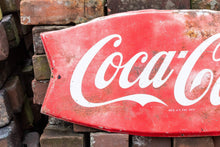 Load image into Gallery viewer, Coke Fishtail Sign Vintage Coca-Cola Advertising Signage - Eagle&#39;s Eye Finds
