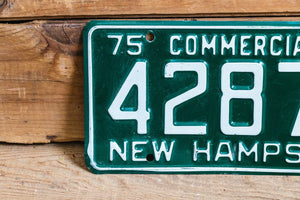 1975 Commercial New Hampshire License Plate Vintage Truck Wall Hanging Decor - Eagle's Eye Finds