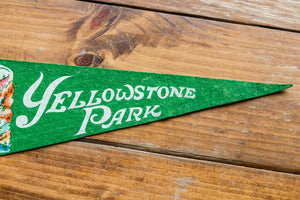 Yellowstone National Park Green Felt Pennant Vintage Wall Hanging Decor - Eagle's Eye Finds