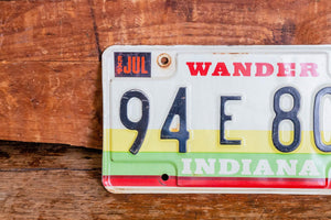 Indiana 1980s Wander License Plate Vintage Wall Hanging Decor - Eagle's Eye Finds