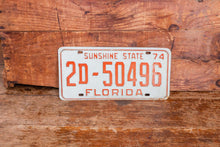 Load image into Gallery viewer, Florida 1974 License Plate Sunshine State Vintage Wall Hanging Decor - Eagle&#39;s Eye Finds
