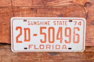 Florida 1974 License Plate Sunshine State Vintage Wall Hanging Decor - Eagle's Eye Finds