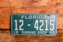 Load image into Gallery viewer, Florida 1958 License Plate Sunshine State Vintage Wall Hanging Decor - Eagle&#39;s Eye Finds
