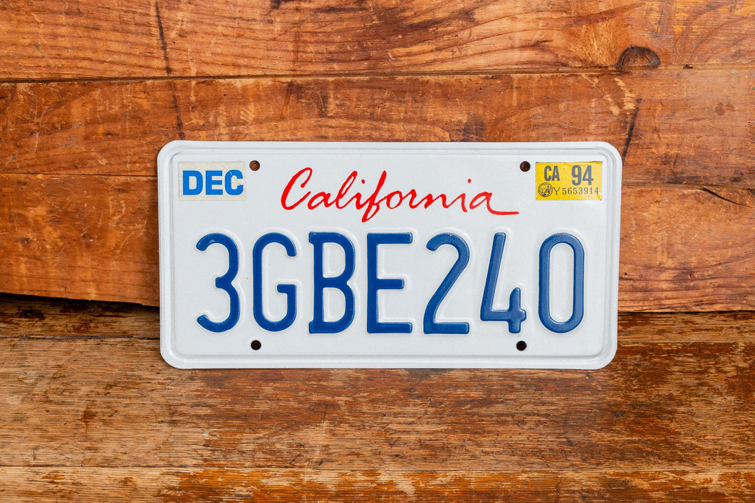 California 1994 License Plate Vintage Wall Hanging Decor - Eagle's Eye Finds