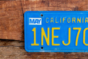 California Blue 1980s 1990s License Plate Vintage Wall Hanging Decor - Eagle's Eye Finds