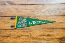 Load image into Gallery viewer, Windsor Ontario Canada Green Felt Pennant Vintage Moose Wall Decor - Eagle&#39;s Eye Finds
