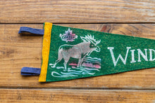 Load image into Gallery viewer, Windsor Ontario Canada Green Felt Pennant Vintage Moose Wall Decor - Eagle&#39;s Eye Finds
