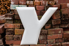 Load image into Gallery viewer, Goodyear Y White Letter Porcelain Vintage Wall Hanging Decor Metal Initials Name Letter - Eagle&#39;s Eye Finds
