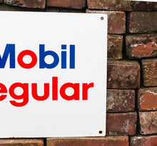 Load image into Gallery viewer, Mobil Regular Gas Pump Sign Vintage Porcelain Sign - Eagle&#39;s Eye Finds
