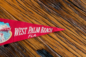 West Palm Beach Florida Red Felt Pennant Vintage Wall Decor - Eagle's Eye Finds