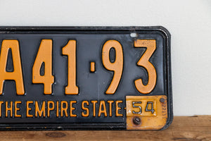 New York 1954 License Plate Vintage 1953 Empire State Wall Decor - Eagle's Eye Finds