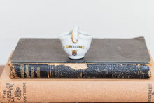 Load image into Gallery viewer, Grenada Ceramic Basket Vintage Golden Porcelain Decor - Eagle&#39;s Eye Finds
