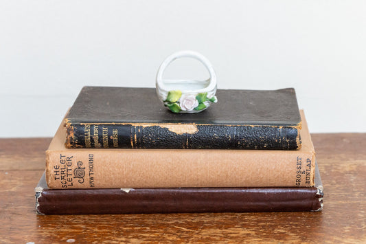 Floral Ceramic Basket Vintage Porcelain Bone China Knickknack - Eagle's Eye Finds