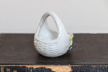 Load image into Gallery viewer, Floral Ceramic Basket Vintage Porcelain Bone China Knickknack - Eagle&#39;s Eye Finds
