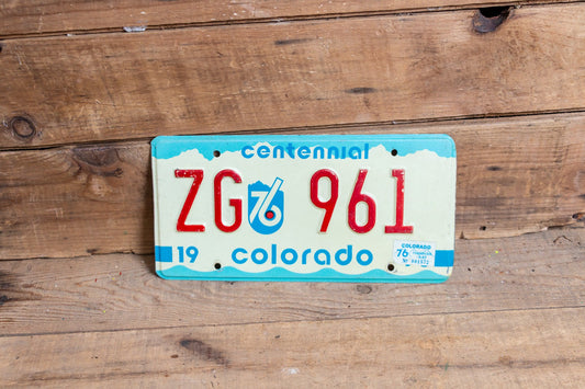 Aspen Colorado License Plate Vintage 1976 ZG CO Centennial Wall Decor - Eagle's Eye Finds