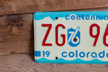 Load image into Gallery viewer, Aspen Colorado License Plate Vintage 1976 ZG CO Centennial Wall Decor - Eagle&#39;s Eye Finds
