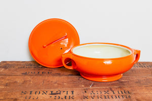 Orange Hall Sundial Casserole Dish Vintage Ceramic Kitchenware - Eagle's Eye Finds