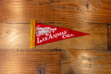 Load image into Gallery viewer, Los Animas Colorado Red Felt Pennant Vintage Wall Hanging Decor - Eagle&#39;s Eye Finds
