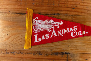Los Animas Colorado Red Felt Pennant Vintage Wall Hanging Decor - Eagle's Eye Finds