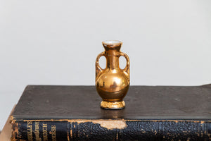 Golden Little Vase Vintage Gold Ceramic Decor - Eagle's Eye Finds