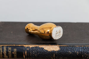 Golden Little Vase Vintage Gold Ceramic Decor - Eagle's Eye Finds