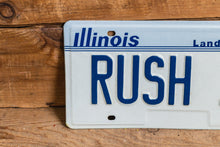 Load image into Gallery viewer, RUSH 17 Illinois Vanity License Plate Pair Vintage Wall Hanging Decor - Eagle&#39;s Eye Finds
