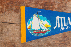 Atlantic City New Jersey Felt Pennant Vintage Nautical Wall Decor - Eagle's Eye Finds