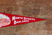 Load image into Gallery viewer, Badlands National Park Red Felt Pennant Vintage South Dakota Wall Hanging Decor - Eagle&#39;s Eye Finds
