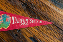 Load image into Gallery viewer, Tarpon Springs Florida Red Felt Pennant Vintage Wall Hanging Decor - Eagle&#39;s Eye Finds
