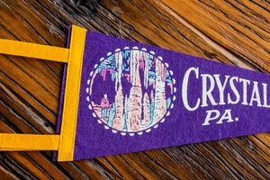 Crystal Cave Pennsylvania Purple Felt Pennant Vintage Wall Decor - Eagle's Eye Finds