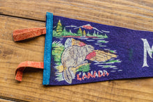 Load image into Gallery viewer, Montreal Quebec Canada Vintage Blue Felt Pennant - Eagle&#39;s Eye Finds
