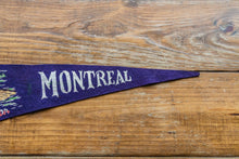 Load image into Gallery viewer, Montreal Quebec Canada Vintage Blue Felt Pennant - Eagle&#39;s Eye Finds
