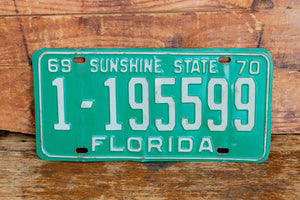 Florida 1970 License Plate Sunshine State Vintage Wall Hanging Decor - Eagle's Eye Finds