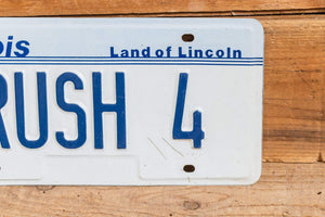 RUSH 4 Illinois Vanity License Plate Vintage Wall Hanging Decor - Eagle's Eye Finds